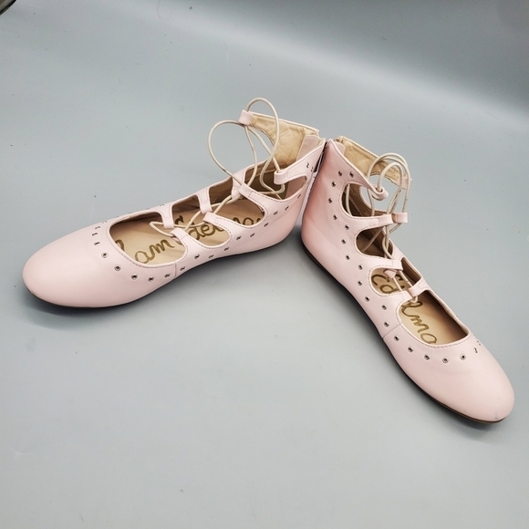 Sam Edelman Felicia Stella Eyelet Lace Up Flat Shoes Size 5 Girl Shoes - Picture 7 of 7